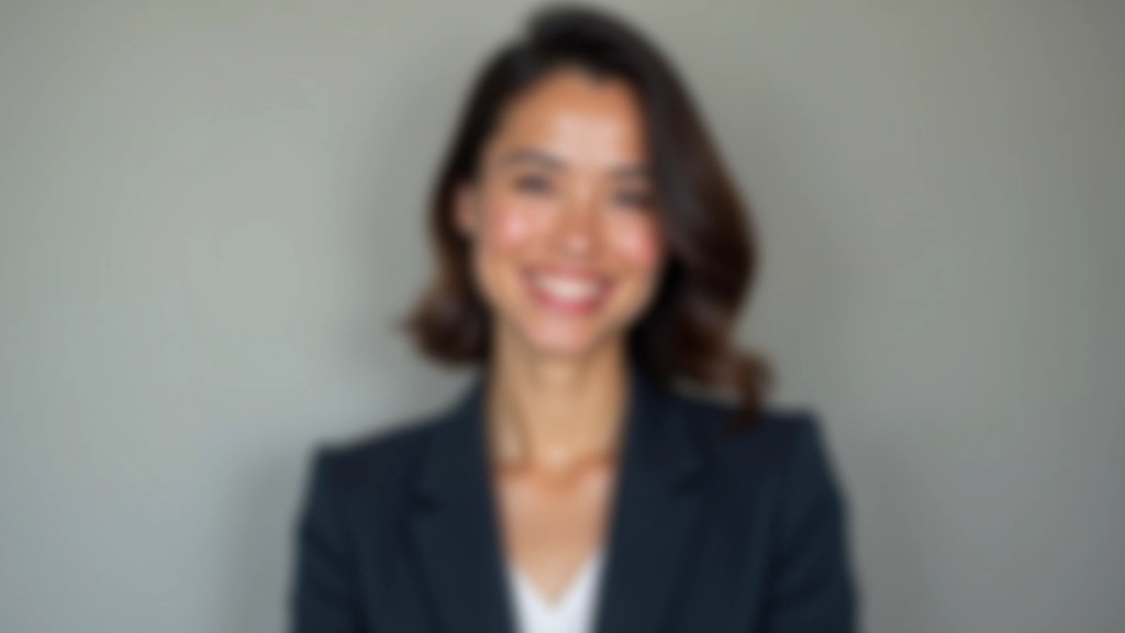 Woman with professional presence, blazer and confident posture, upper body shot from chest up, studio lighting, friendly expression, sharp focus
